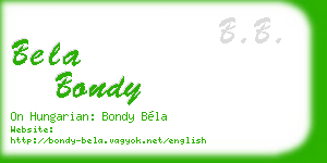 bela bondy business card